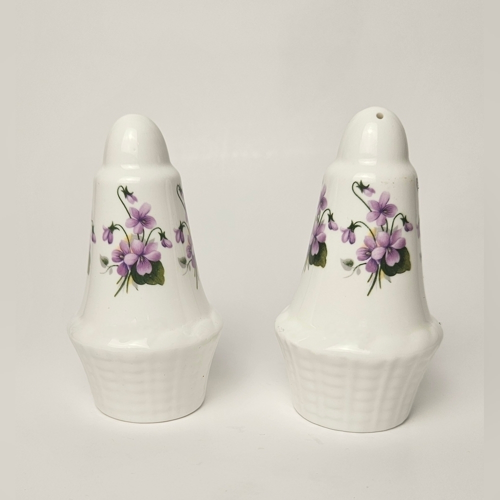 Sandford Fine Bone China Violet Salt & Pepper Shakers – Made in England